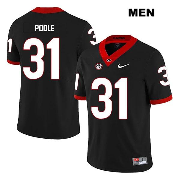 Georgia Bulldogs Men's William Poole #31 NCAA Legend Authentic Black Nike Stitched College Football Jersey INI1356WH
